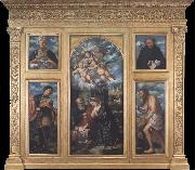 Girolamo Romanino Polyptych of the Nativity,with Saints Alexander,Jerome,Gaudioso and Filippo Benizzi oil
